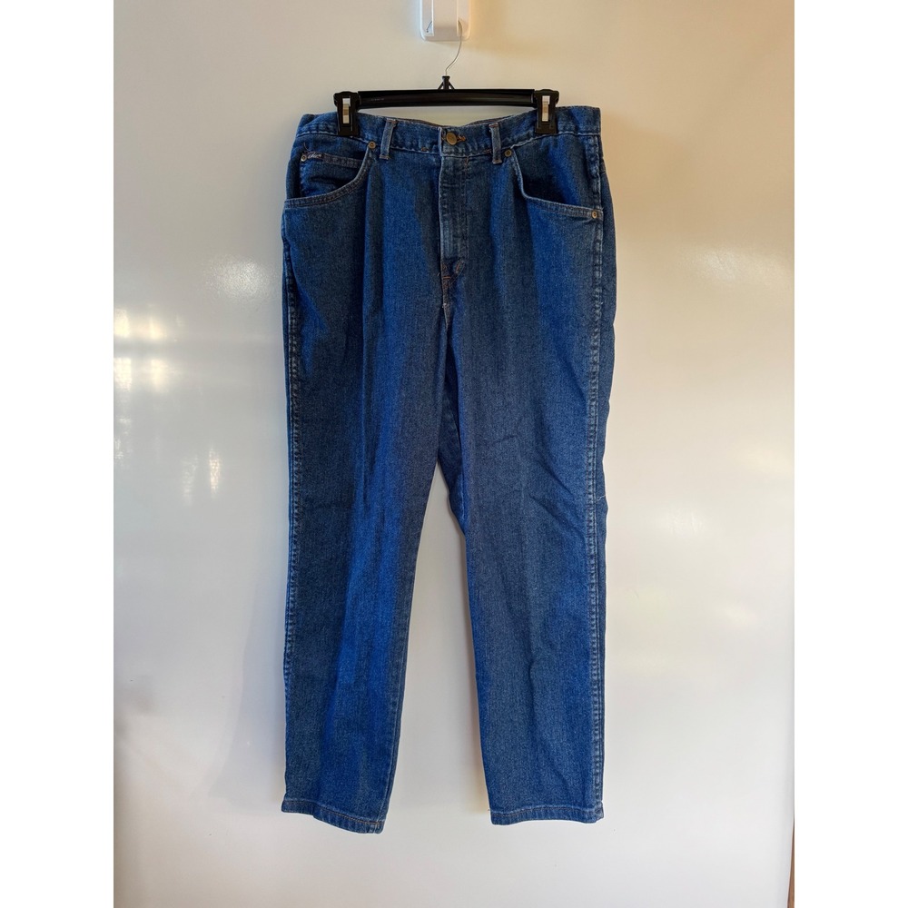 Vintage Chic High Waisted Mom Jeans Medium Wash Tapered Leg Denim 34x28